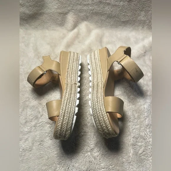 Sorel Cameron Ankle Strap Platform Sandals Womens Size 7 Tan Espadrille Shoes - Picture 2 of 5